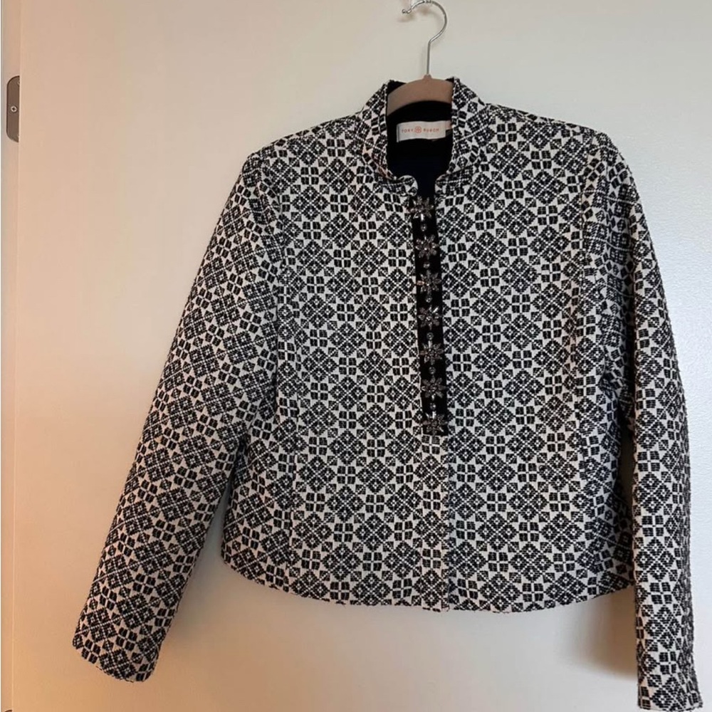 Tory Burch Navy and White Women's Jacket